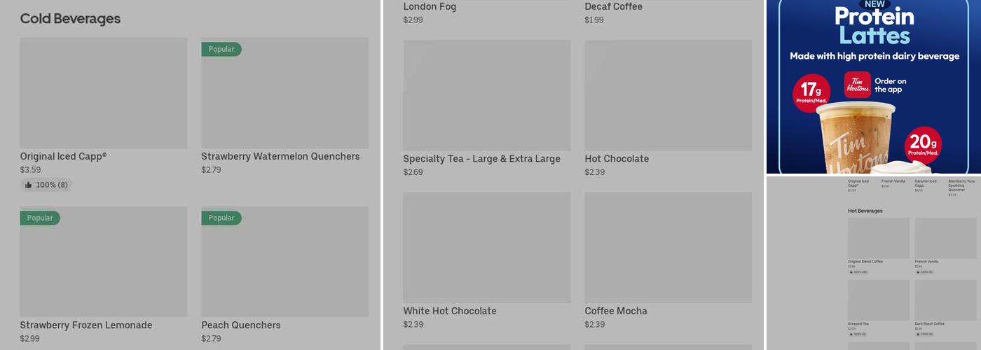 Tim Hortons Menu