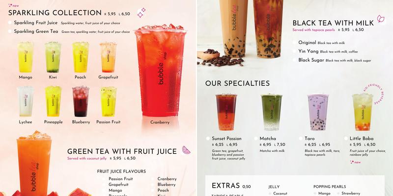 Bubble Tea Shop Menu