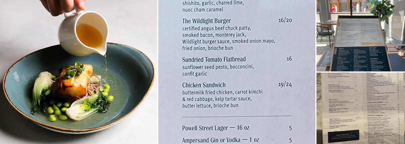 Wildlight Kitchen + Bar Menu