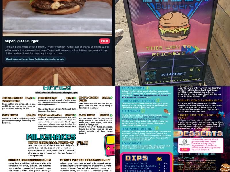 Super Smash Burgers Menu