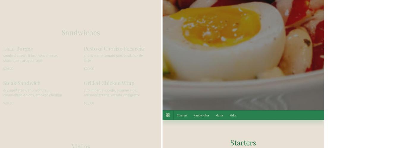 LaLa Social House Menu