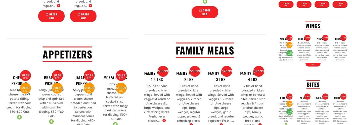 WingsUp! Welland Menu