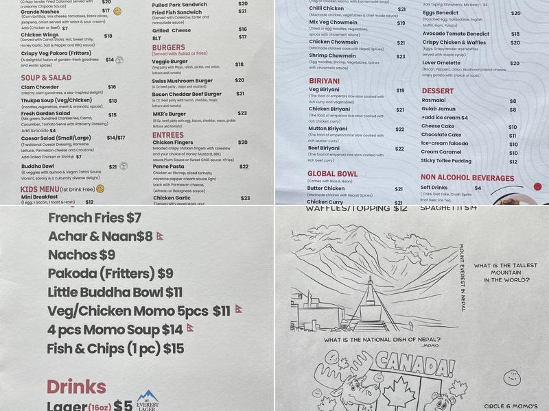 MKR Kitchen & Bar Menu