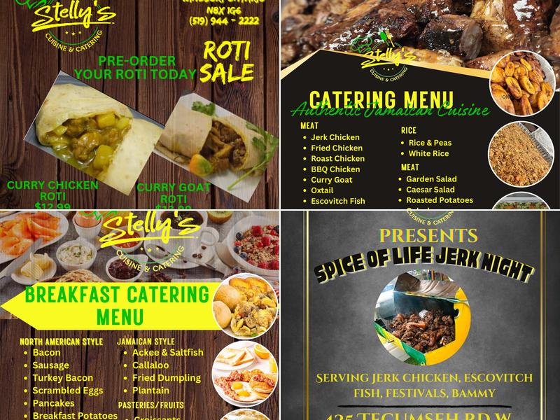 Stelly's Cuisine & Catering Menu