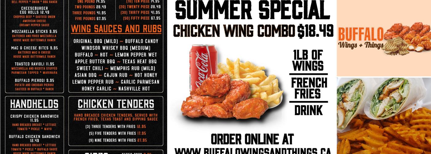 Buffalo Wings and Things Menu