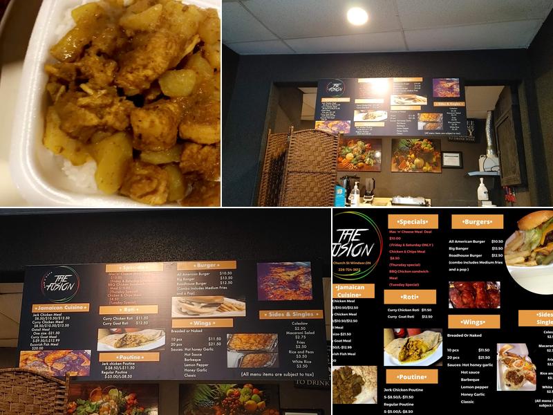 The Fusion entertainment lounge Menu