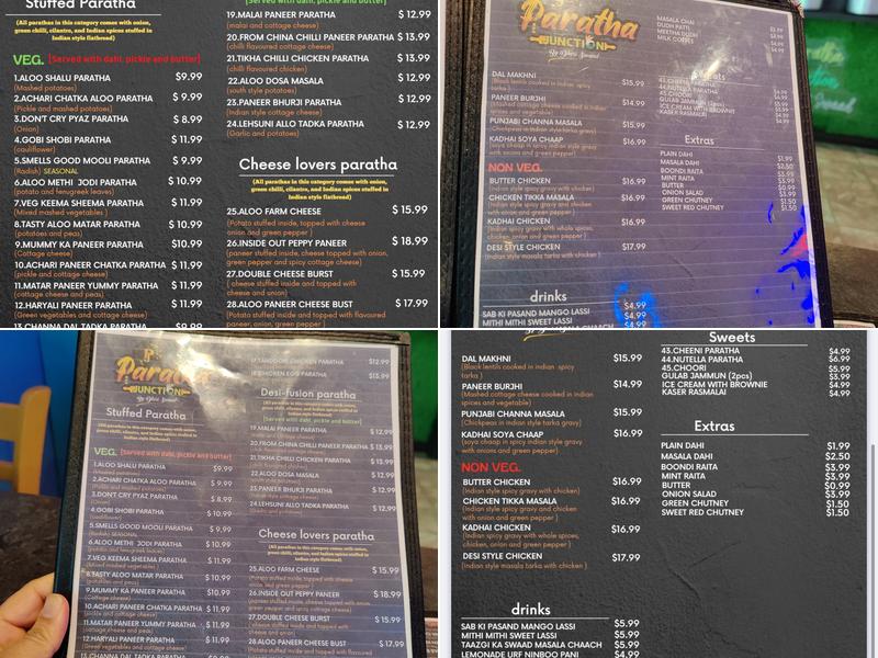 Paratha Junction Menu