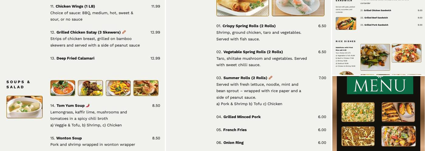 Bally's Kitchen Menu