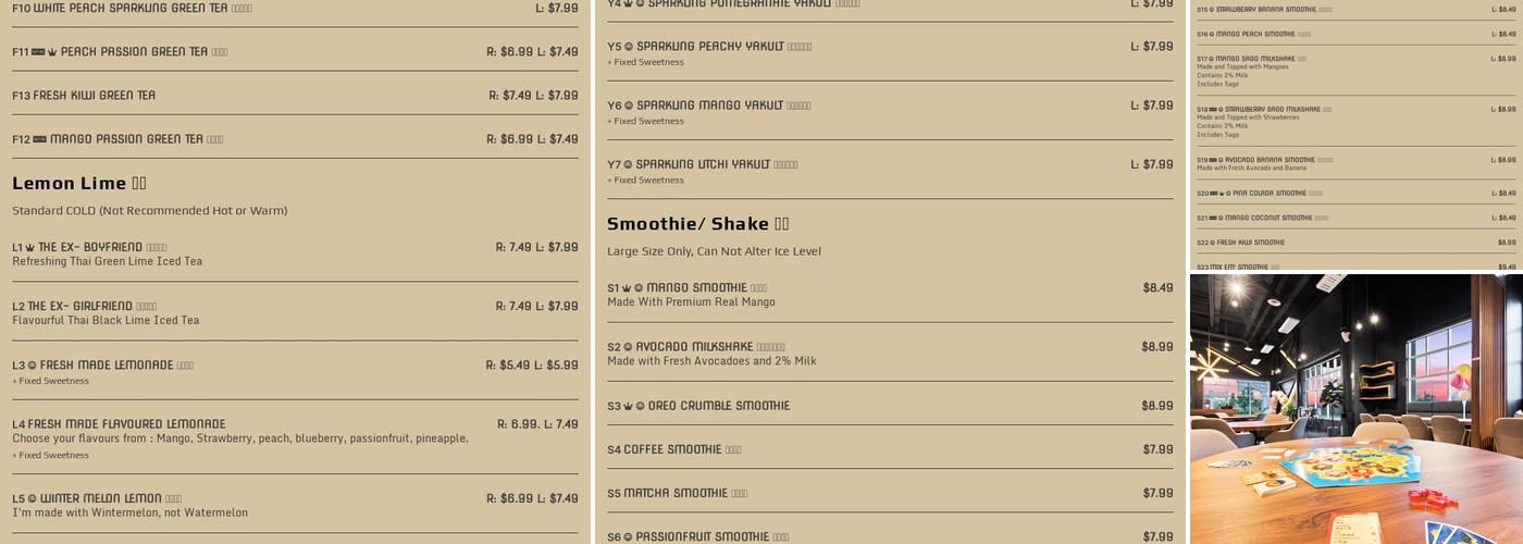 M Chapter Board Game Cafe Menu