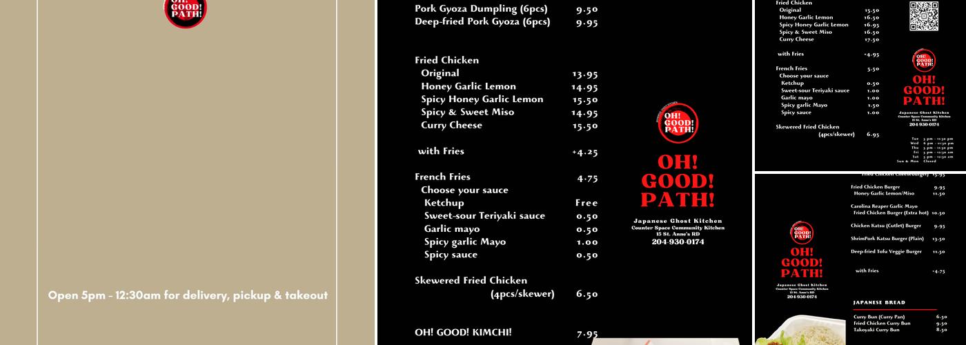 OH! GOOD! PATH! Menu