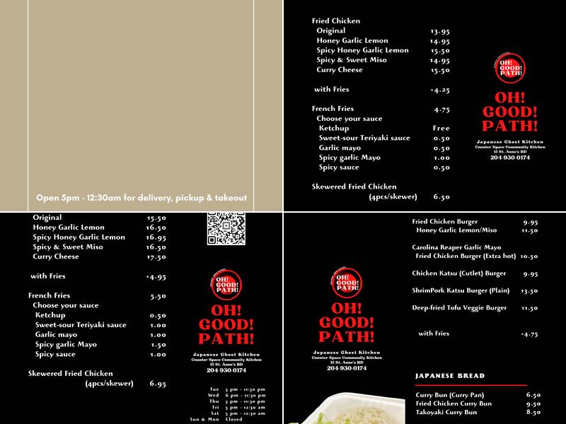 OH! GOOD! PATH! Menu