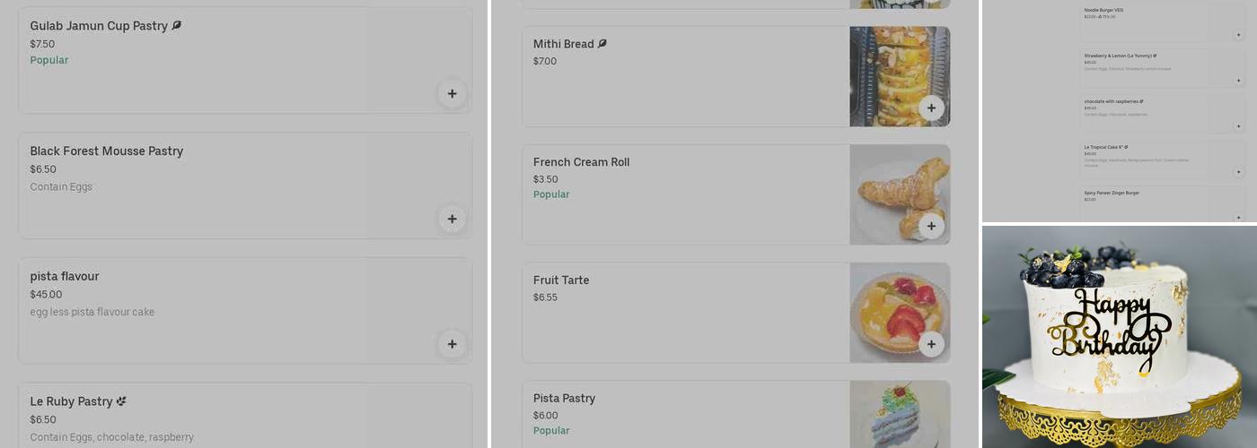 Mithi Bread Menu