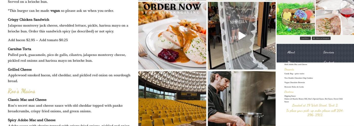Roo's Menu