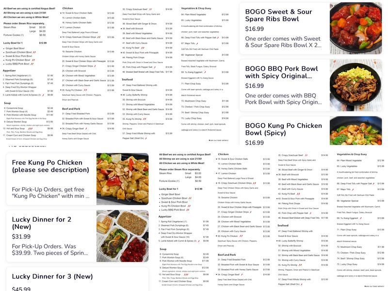 Lucky Duck Chinese Restaurant (Sage Creek) Menu