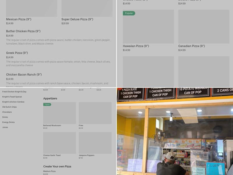 Knight and Day Pizza Menu
