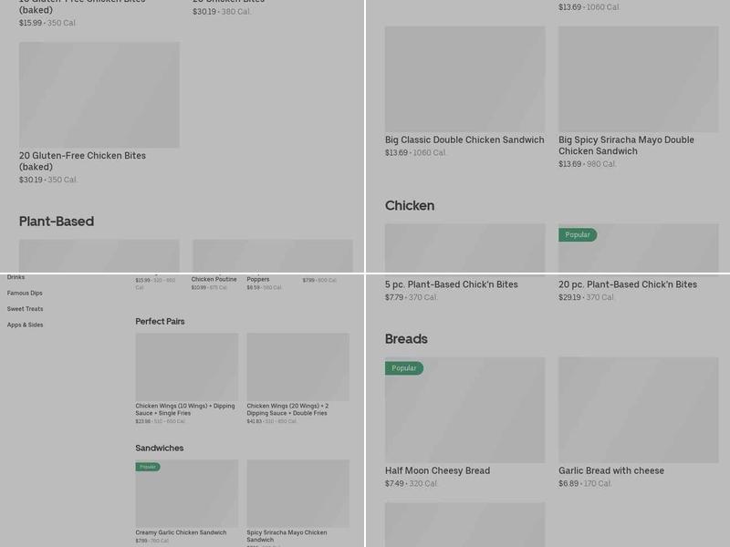 Chicken Chicken Menu