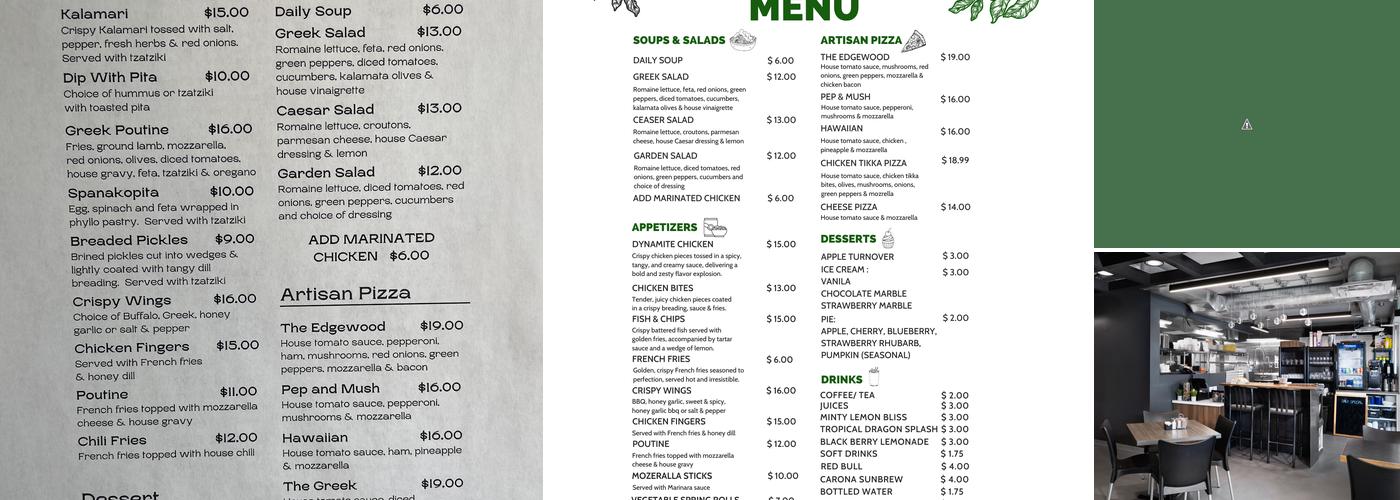 Edgewood Cafe Menu
