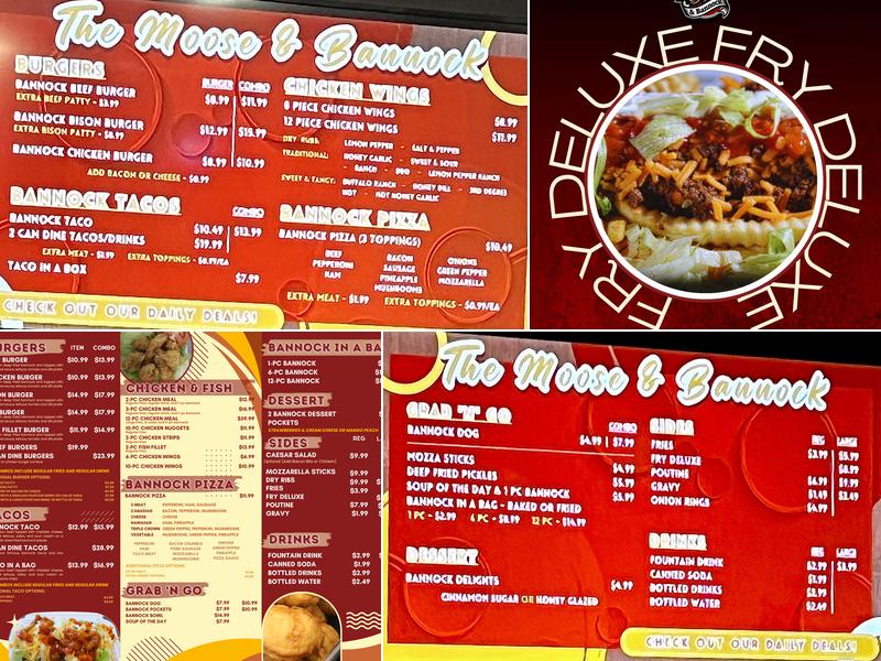 The Moose and Bannock Menu