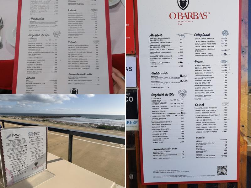 O Barbas Clube de praia (O Barbas) Menu