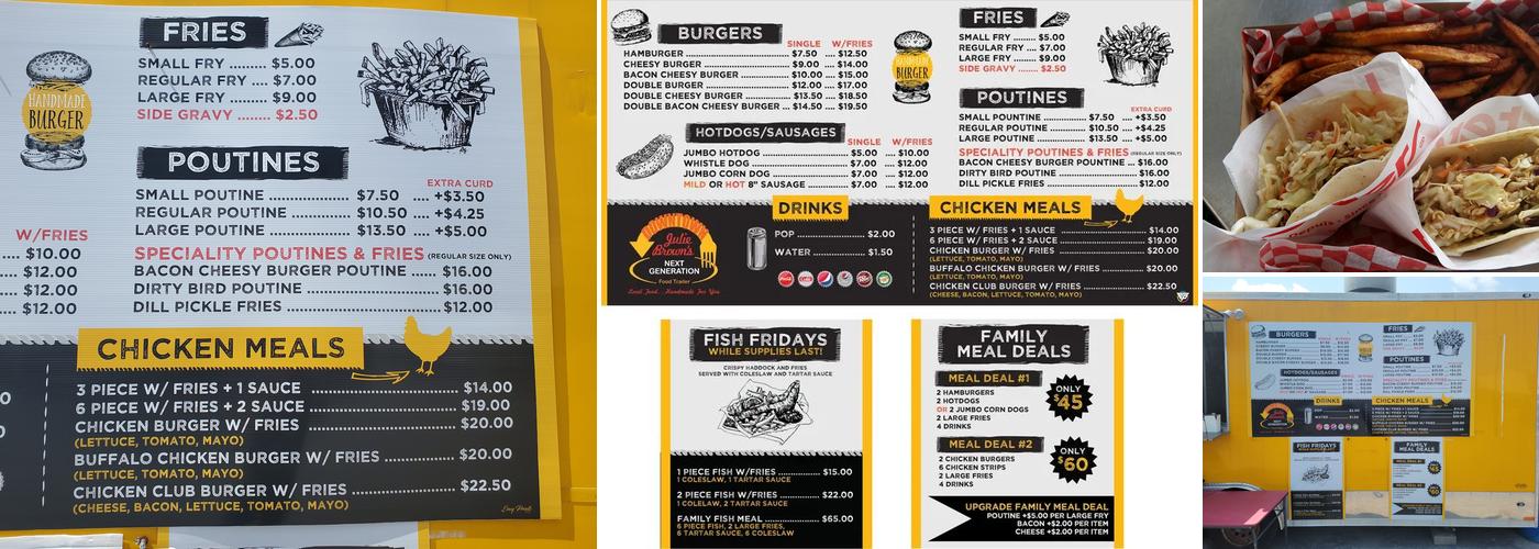 Downtown Julie Brown's Food Trailer Menu