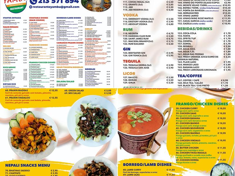 Yambu Restaurant Menu