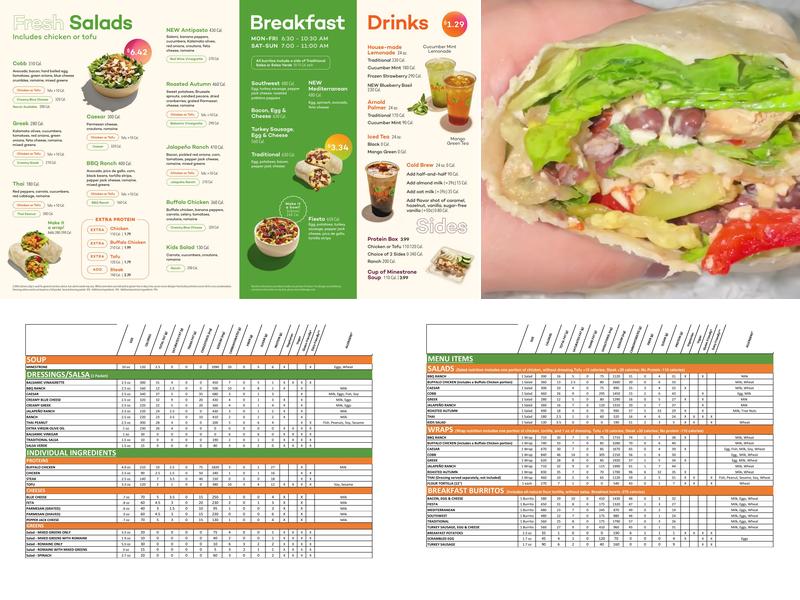 Salad and Go Menu