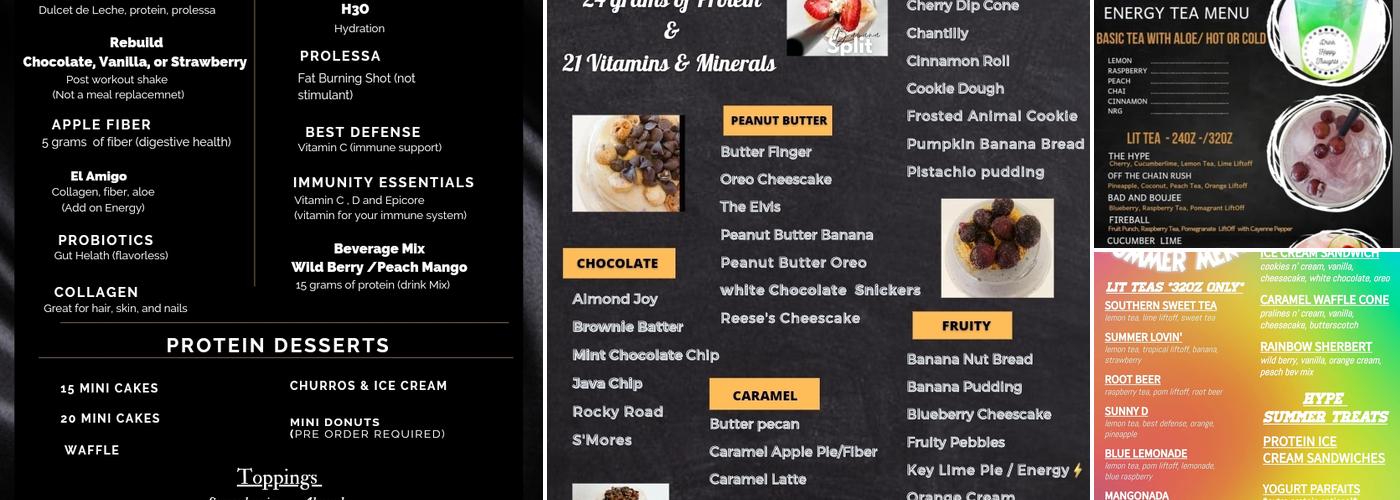 The Hype ABQ Nutrition Menu