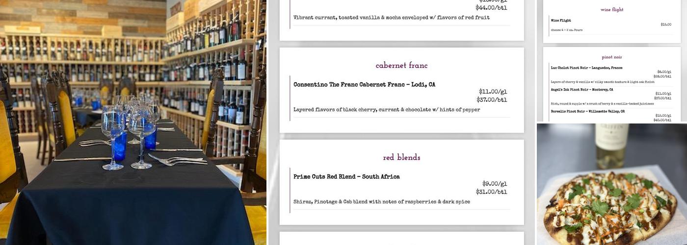 Vine & Barrel Menu