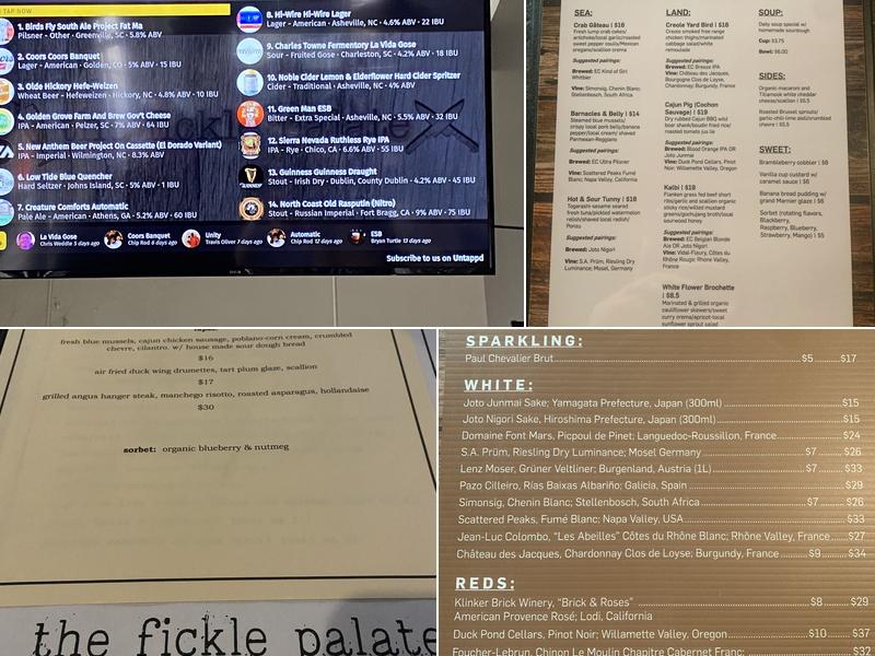 The Fickle Palate Menu