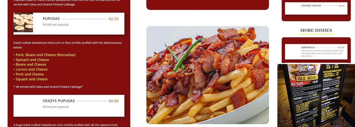 Ole Latin Kitchen Menu