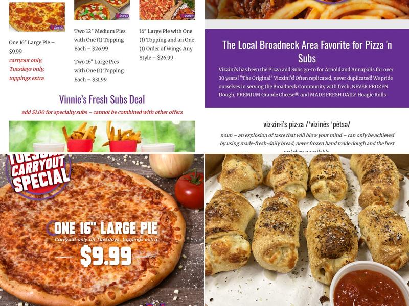 Vizzinis Menu