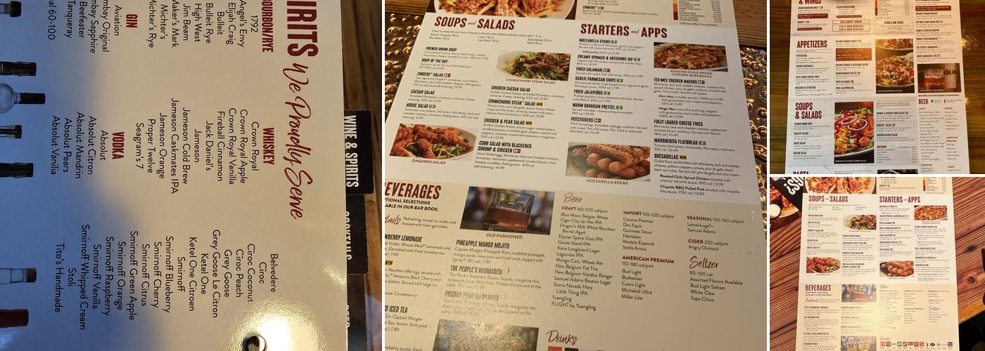 Miller's Ale House Menu
