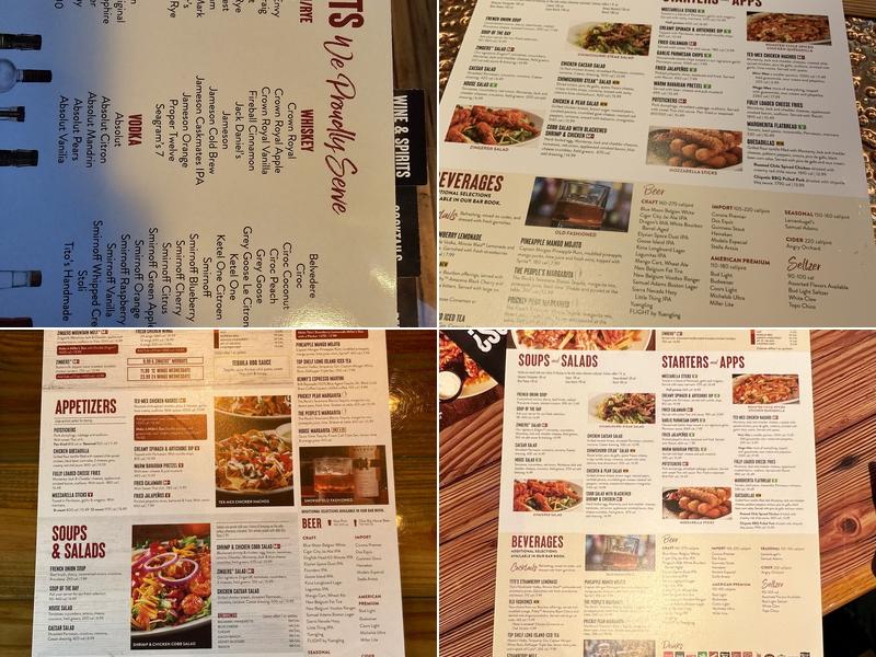 Miller's Ale House Menu