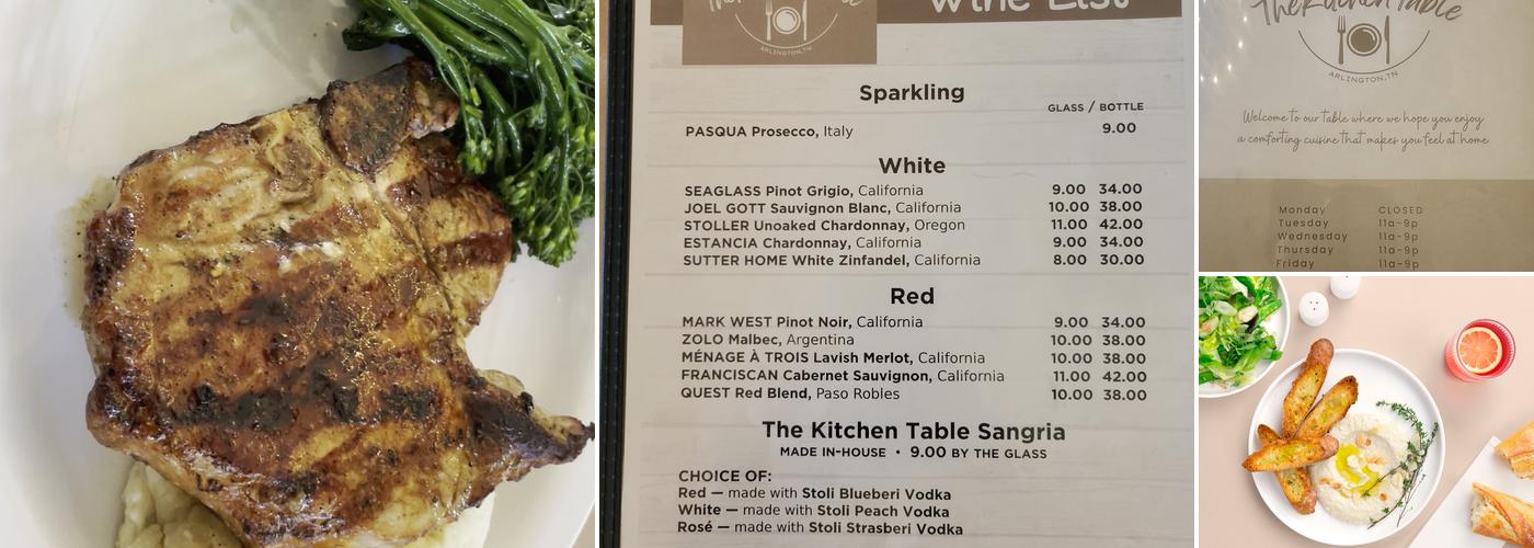 The Kitchen Table Menu