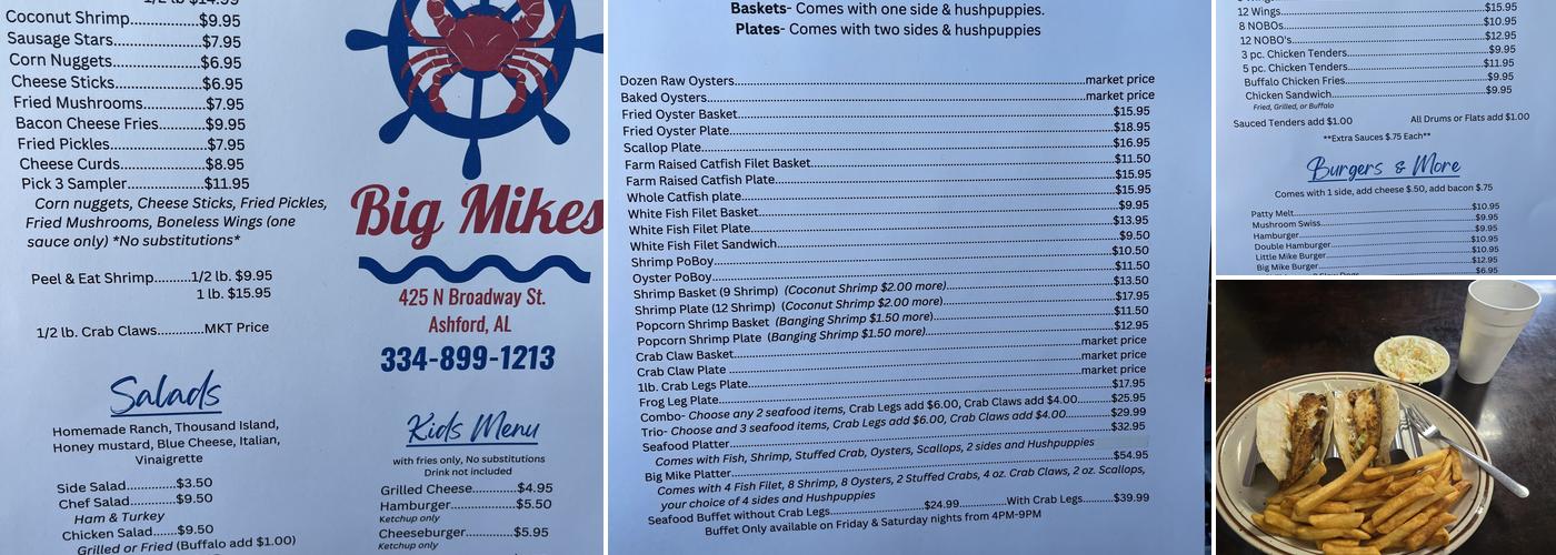 Big Mike's Menu
