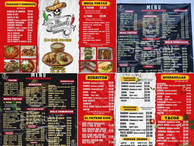 El Patrón Mexican Food Menu