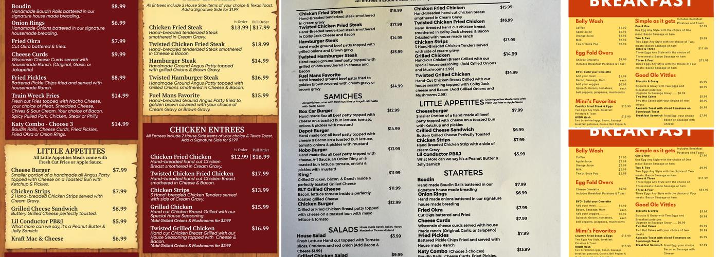 Railway Express Diner Menu