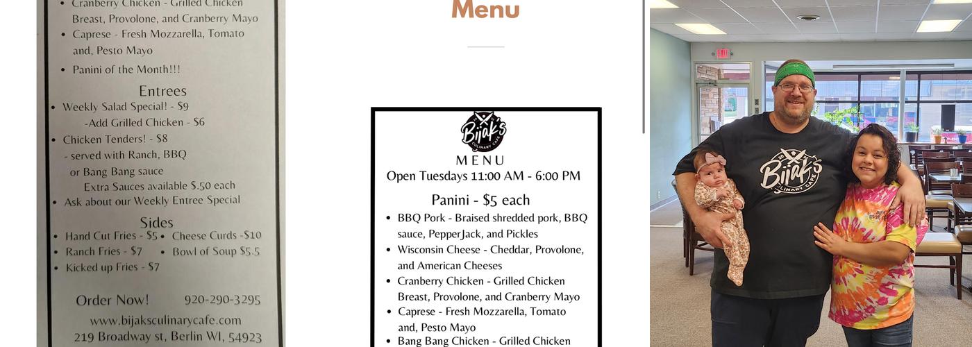 Bijaks Culinary Cafe Menu