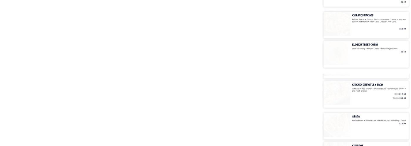 Chilacos Tacos Menu