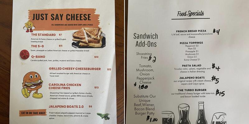 Gruvers Beer Bar Menu