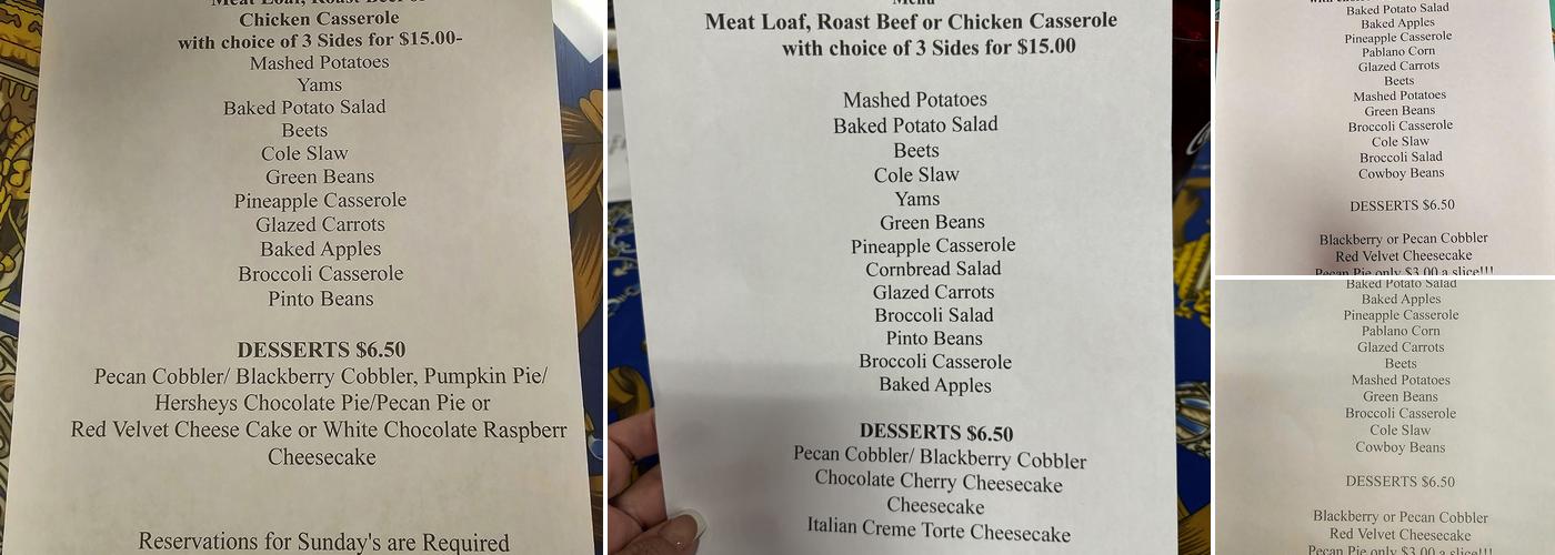 Sanctuary Restaurant And TeaRoom Menu