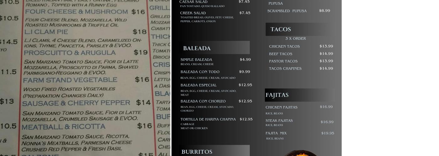 La Perla Restaurant Bar Menu