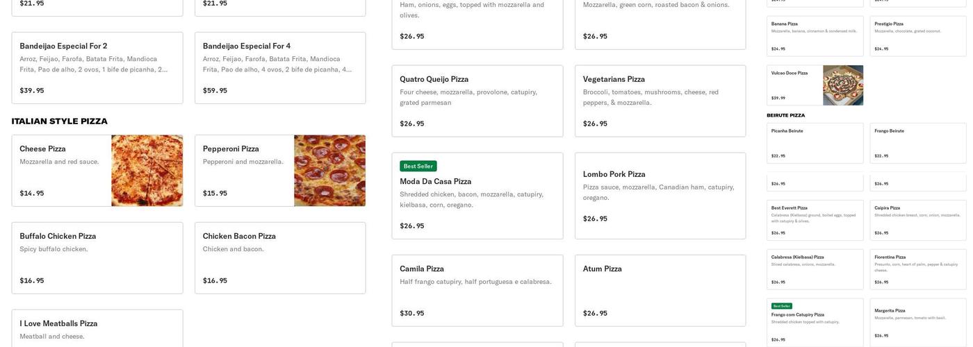 King Bibis Rockland Menu