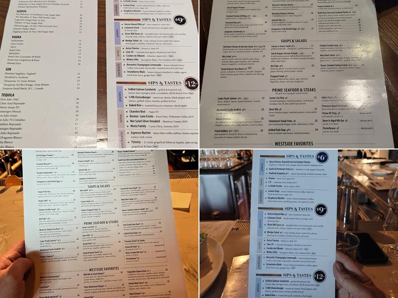 Bennett's Westside Grill Menu