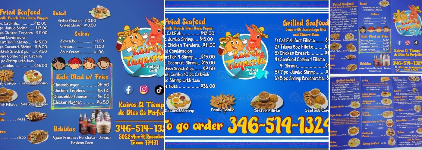 Kairo's Taqueria Menu