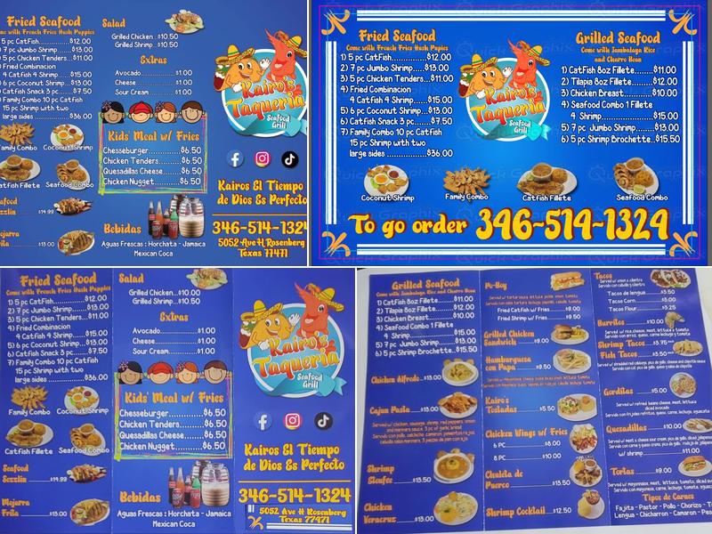 Kairo's Taqueria Menu