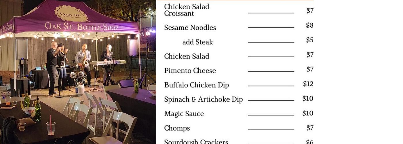 Oak Street Bottle Shop Menu