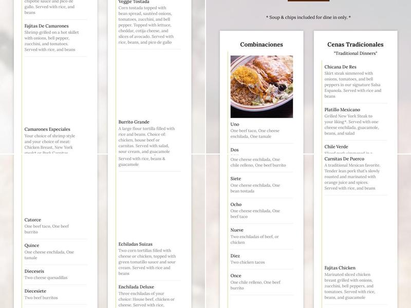 CABALLO BLANCO RESTAURANTE Menu