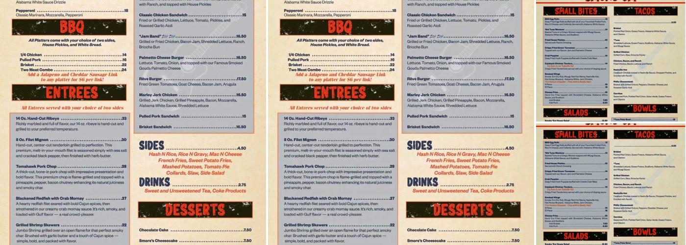 Smoke 'Em Barbecue Joint Menu