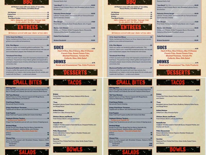 Smoke 'Em Barbecue Joint Menu